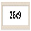 26x9 Frame White Wash Rustic Cream Picture Frame | 1.75 Inch Moulding Width | Complete with UV Acrylic Plexiglass, Foam Board Backing & Hanging Hardware view 1