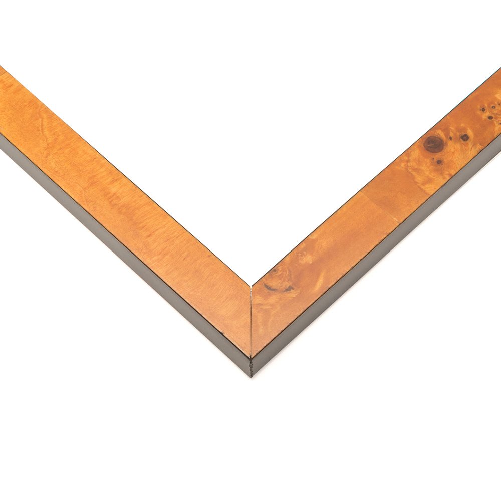 12x16 Light Brown Veneer Real Wood Picture Frame Width 0.75 Inches | Interior Frame Depth 0.5 Inches | Veneer Photo Frame Complete with UV Acrylic, Foam Board Backing & Hanging Hardware