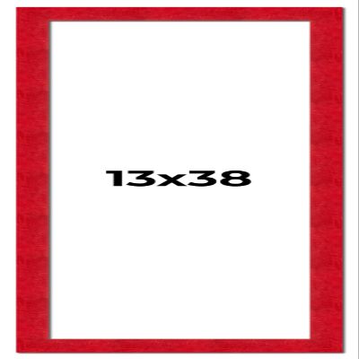 13x38 Frame Red Burl Solid Wood Picture Frame Width 1.75 Inches | Interior Frame Depth 0.5 Inches | Evander Boho Photo Frame Complete with UV Acrylic, Foam Board Backing & Hanging Hardware