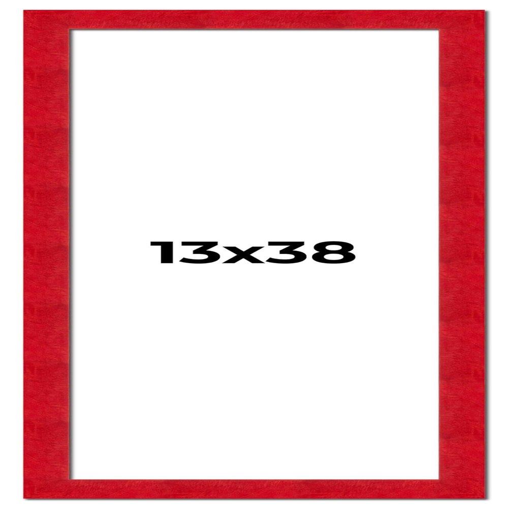 13x38 Frame Red Burl Solid Wood Picture Frame Width 1.75 Inches | Interior Frame Depth 0.5 Inches | Evander Boho Photo Frame Complete with UV Acrylic, Foam Board Backing & Hanging Hardware