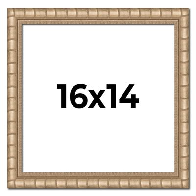 16x14 Frame Silver Bamboo Solid Wood Picture Frame | 1.5 Inch Moulding Width | Interior Frame Depth 0.5 Inches | Beechey Bamboo Frame with UV Acrylic Plexiglass, Foam Board Backing & Hanging Hardware