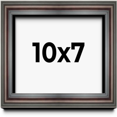 10x7 Shadow Box Frame Brown Cherry | 2.625 Inches Deep Pine Wood Traditional Shadowbox Display Frame | UV Resistant Acrylic Front, Acid Free Backing, and Hanging Hardware | Vox Picture Frame Style