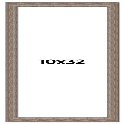 10x32 Knotty Brown Real Wood Picture Frame Width 1.25 Inches | Interior Frame Depth 0.5 Inches | Holden Distressed Photo Frame Complete with UV Acrylic, Foam Board Backing & Hanging Hardware