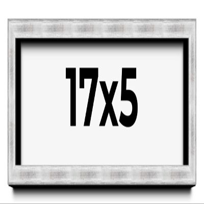 17x5 Frame Brushed Silver Solid Wood Picture Frame | 0.75 Inch Moulding Width | Rabbet Depth 0.75 Inches | Shadow Box with UV Acrylic Plexiglass, Foam Board Backing & Hanging Hardware