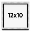 12x10 Frame Brushed Silver Solid Wood Picture Frame | 0.75 Inch Moulding Width | Rabbet Depth 0.75 Inches | Shadow Box with UV Acrylic Plexiglass, Foam Board Backing & Hanging Hardware view 1