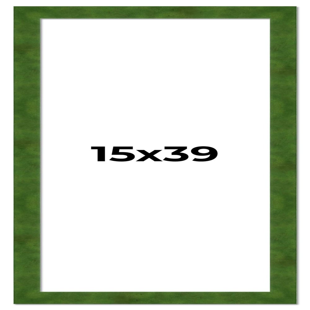 15x39 Frame Green Burl Solid Wood Picture Frame | 1.75 Inches Moulding Width | Interior Frame Depth 0.5 Inches | Delta Frame Complete with UV Acrylic Plexiglass, Foam Board Backing & Hanging Hardware