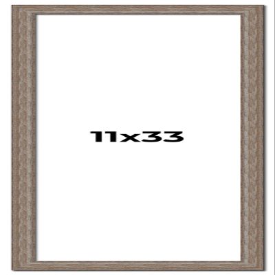 11x33 Knotty Brown Real Wood Picture Frame Width 1.25 Inches | Interior Frame Depth 0.5 Inches | Holden Distressed Photo Frame Complete with UV Acrylic, Foam Board Backing & Hanging Hardware
