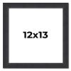 12x13 Frame Black Real Wood Picture Frame Width 1.25 Inches | Interior Frame Depth 0.5 Inches | Megara Modern Photo Frame Complete with UV Acrylic, Foam Board Backing & Hanging Hardware view 1
