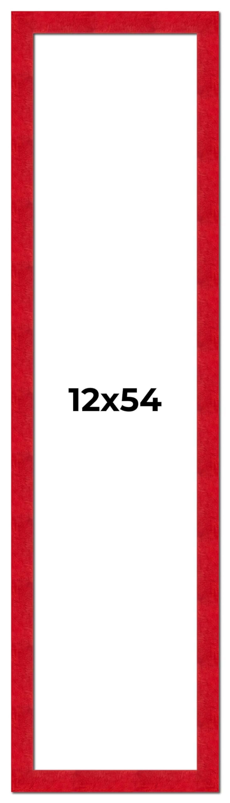 12x54 Frame Red Burl Solid Wood Picture Frame Width 1.75 Inches | Interior Frame Depth 0.5 Inches | Evander Minimalist Photo Frame Complete with UV Acrylic, Foam Board Backing & Hanging Hardware