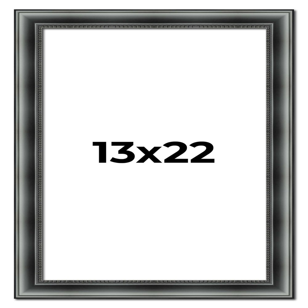 13x22 Frame Black Real Wood Picture Frame Width 1.5 Inches | Interior Frame Depth 0.5 Inches | Castle Black Traditional Photo Frame Complete with UV Acrylic, Foam Board Backing & Hanging Hardware
