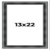 13x22 Frame Black Real Wood Picture Frame Width 1.5 Inches | Interior Frame Depth 0.5 Inches | Castle Black Traditional Photo Frame Complete with UV Acrylic, Foam Board Backing & Hanging Hardware view 1