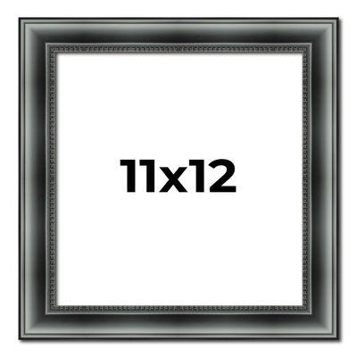 11x12 Frame Black Real Wood Picture Frame Width 1.5 Inches | Interior Frame Depth 0.5 Inches | Castle Black Traditional Photo Frame Complete with UV Acrylic, Foam Board Backing & Hanging Hardware