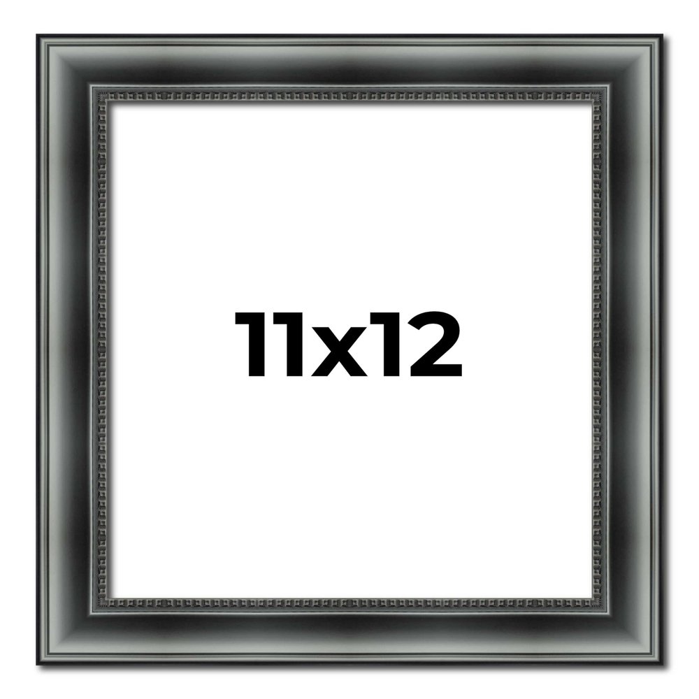 11x12 Frame Black Real Wood Picture Frame Width 1.5 Inches | Interior Frame Depth 0.5 Inches | Castle Black Traditional Photo Frame Complete with UV Acrylic, Foam Board Backing & Hanging Hardware