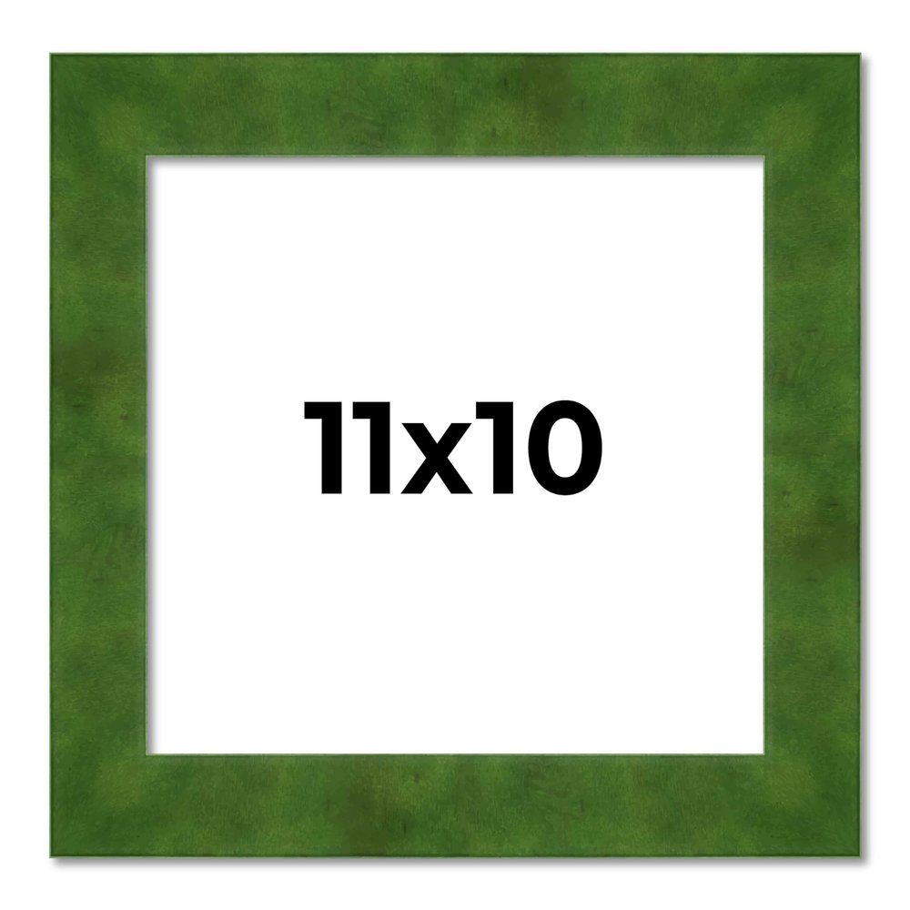 11x10 Frame Green Burl Solid Wood Picture Frame | 1.75 Inches Moulding Width | Interior Frame Depth 0.5 Inches | Delta Frame Complete with UV Acrylic Plexiglass, Foam Board Backing & Hanging Hardware