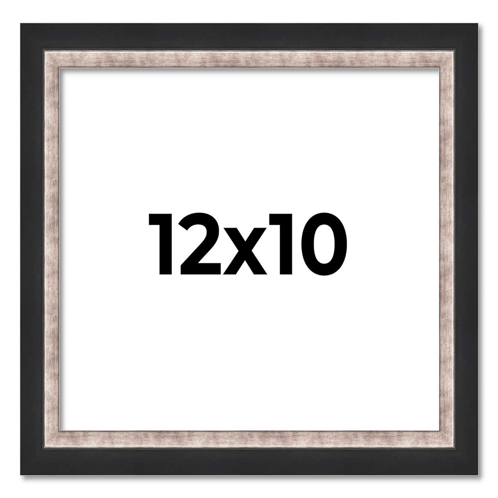 12x10 Frame Silver Real Wood Picture Frame Width 1.25 Inches | Interior Frame Depth 0.75 Inches | Dante Modern Photo Frame Complete with UV Acrylic, Foam Board Backing & Hanging Hardware