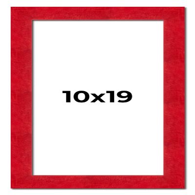 10x19 Frame Red Burl Solid Wood Picture Frame Width 1.75 Inches | Interior Frame Depth 0.5 Inches | Evander Mid Century Photo Frame Complete with UV Acrylic, Foam Board Backing & Hanging Hardware