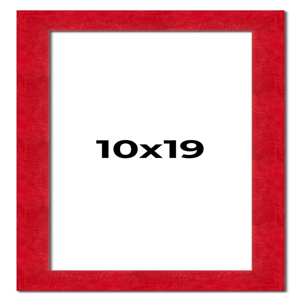 10x19 Frame Red Burl Solid Wood Picture Frame Width 1.75 Inches | Interior Frame Depth 0.5 Inches | Evander Mid Century Photo Frame Complete with UV Acrylic, Foam Board Backing & Hanging Hardware