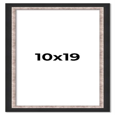 10x19 Frame Silver Real Wood Picture Frame Width 1.25 Inches | Interior Frame Depth 0.75 Inches | Dante Modern Photo Frame Complete with UV Acrylic, Foam Board Backing & Hanging Hardware