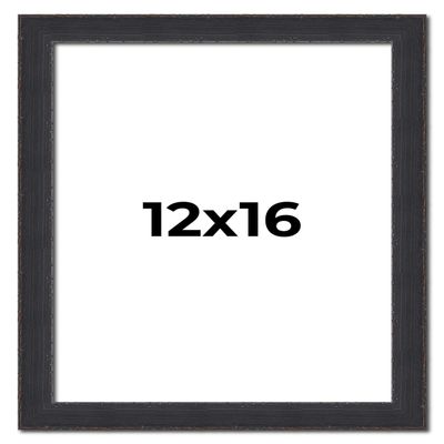 12x16 Frame Black Real Wood Picture Frame Width 1.25 Inches | Interior Frame Depth 0.5 Inches | Megara Scandinavian Photo Frame Complete with UV Acrylic, Foam Board Backing & Hanging Hardware