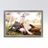 12x25 Frame Silver Real Wood Picture Frame Width 1 Inches | Interior Frame Depth 0.25 Inches | Knight Modern Photo Frame Complete with UV Acrylic, Foam Board Backing & Hanging Hardware view 2