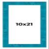 10x21 Frame Blue Teal Burl Wood Picture Frame | 1.75 Inch Moulding Width | Interior Frame Depth 0.5 Inches | Blue Veneer Traditional Photo Frame Complete with UV Acrylic, Foam Board Backing & Hanging view 1