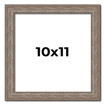 10x11 Knotty Brown Real Wood Picture Frame Width 1.25 Inches | Interior Frame Depth 0.5 Inches | Holden Distressed Photo Frame Complete with UV Acrylic, Foam Board Backing & Hanging Hardware