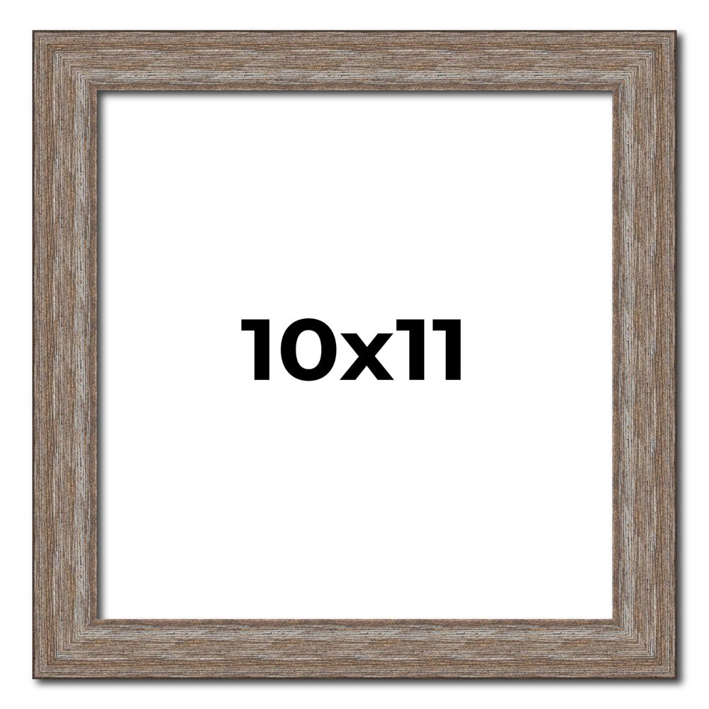10x11 Knotty Brown Real Wood Picture Frame Width 1.25 Inches | Interior Frame Depth 0.5 Inches | Holden Distressed Photo Frame Complete with UV Acrylic, Foam Board Backing & Hanging Hardware