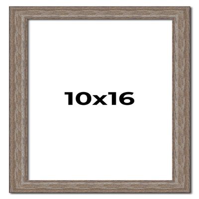 10x16 Knotty Brown Real Wood Picture Frame Width 1.25 Inches | Interior Frame Depth 0.5 Inches | Holden Distressed Photo Frame Complete with UV Acrylic, Foam Board Backing & Hanging Hardware