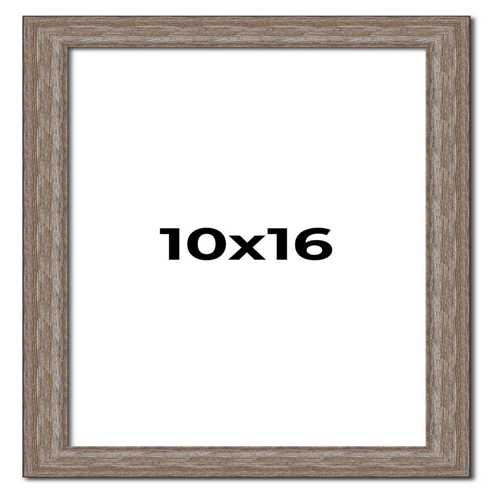 10x16 Knotty Brown Real Wood Picture Frame Width 1.25 Inches | Interior Frame Depth 0.5 Inches | Holden Distressed Photo Frame Complete with UV Acrylic, Foam Board Backing & Hanging Hardware