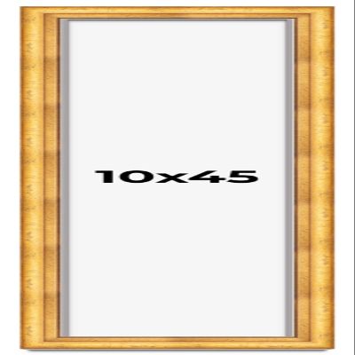 10x45 Shadow Box Frame Gold | 1.75 Inches Deep Real Wood Traditional Shadowbox Display Frame | UV Resistant Acrylic Front, Acid Free Backing, and Hanging Hardware | Cheyenne Picture Frame Style
