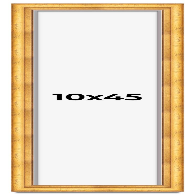 10x45 Shadow Box Frame Gold | 1.75 Inches Deep Real Wood Traditional Shadowbox Display Frame | UV Resistant Acrylic Front, Acid Free Backing, and Hanging Hardware | Cheyenne Picture Frame Style