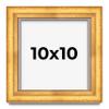 10x10 Shadow Box Frame Gold | 1.75 Inches Deep Real Wood Traditional Shadowbox Display Frame | UV Resistant Acrylic Front, Acid Free Backing, and Hanging Hardware | Cheyenne Picture Frame Style view 1