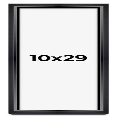 10x29 Shadow Box Black Beveled Display Picture Frame | 1.25 Inches Deep Real Wood Shadowbox Frame | UV Resistant Acrylic Plexiglass, Acid Free Backing and Hanging Hardware Included | Cameron Picture
