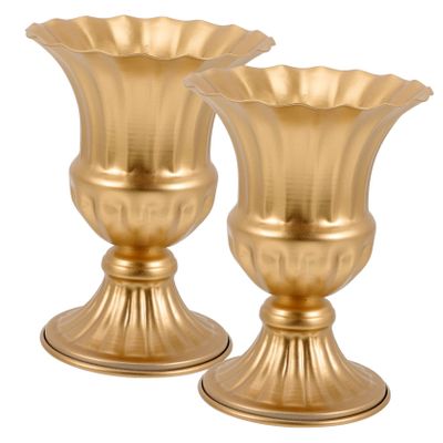 Artibetter 2pcs Tombstone Memorial Vase Pillar Planter Pillar Pot Urn Plant Pot Urn Vase Metal s for Outdoor Plants Retro Style Holder Jug Iron Flowers