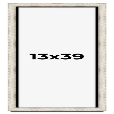 13x39 Shadow Box Frame Silver | 1.625 Inches Deep Real Wood Contemporary Shadowbox Display Frame | UV Resistant Acrylic Front, Acid Free Backing, and Hanging Hardware | Kellan Picture Frame Style