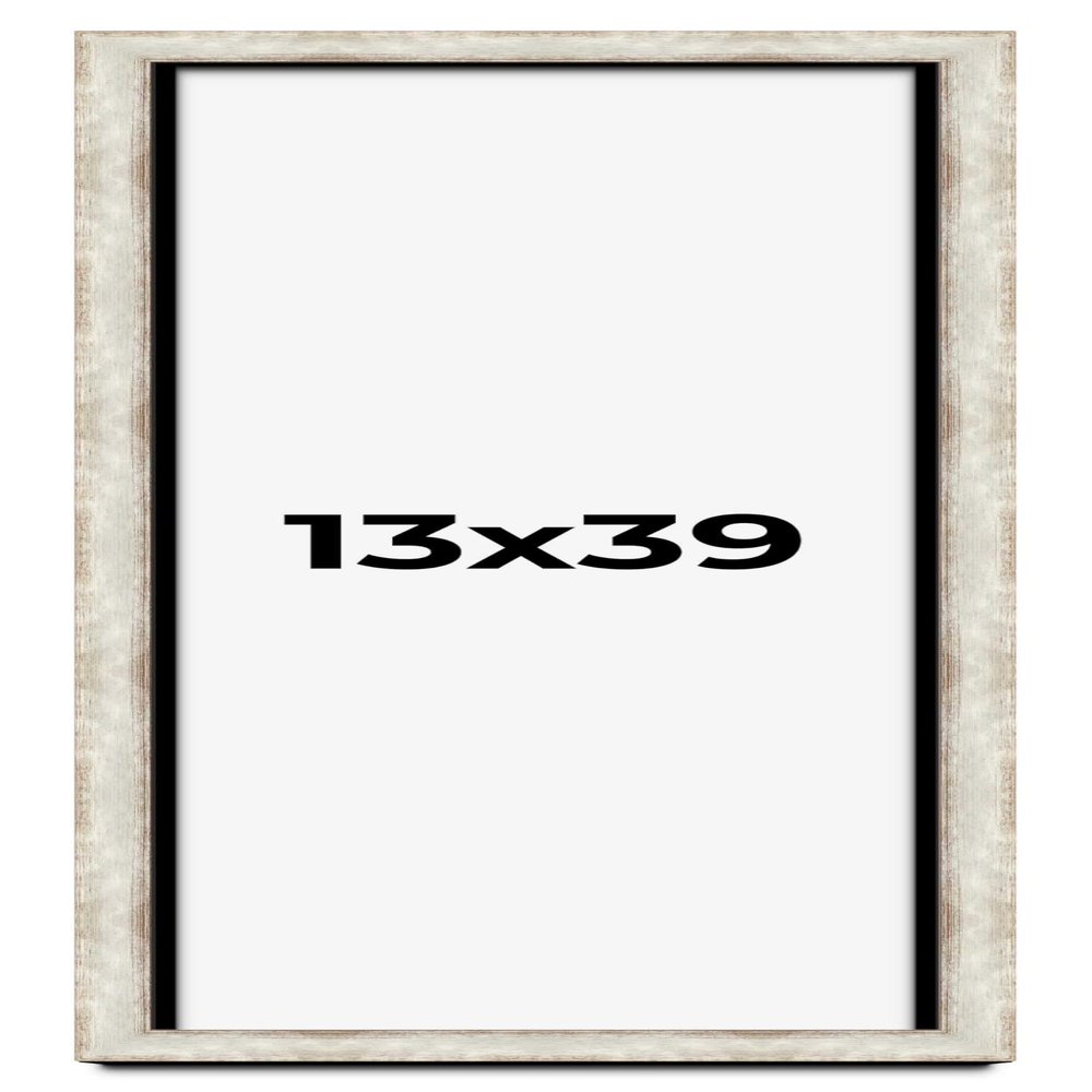 13x39 Shadow Box Frame Silver | 1.625 Inches Deep Real Wood Contemporary Shadowbox Display Frame | UV Resistant Acrylic Front, Acid Free Backing, and Hanging Hardware | Kellan Picture Frame Style