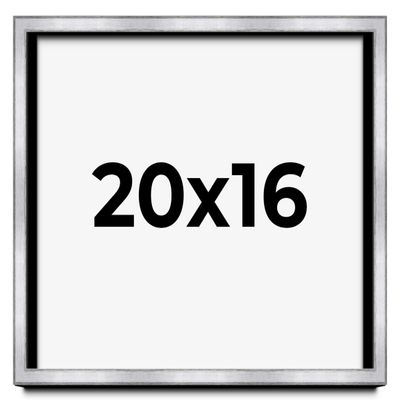 20x16 Shadow Box Frame Silver | 1.375 Inches Deep Real Wood Contemporary Shadowbox Display Frame | UV Resistant Acrylic Front, Acid Free Backing, and Hanging Hardware | Venus Picture Frame Style