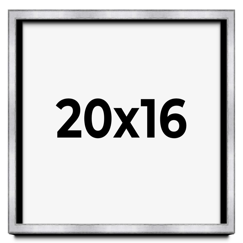 20x16 Shadow Box Frame Silver | 1.375 Inches Deep Real Wood Contemporary Shadowbox Display Frame | UV Resistant Acrylic Front, Acid Free Backing, and Hanging Hardware | Venus Picture Frame Style