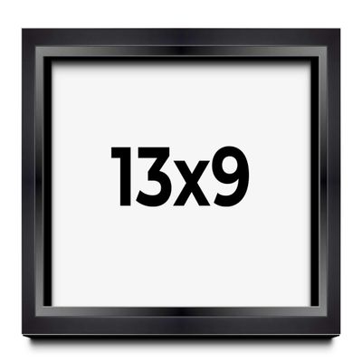 13x9 Shadow Box Black Beveled Display Picture Frame | 1.25 Inches Deep Real Wood Shadowbox Frame | UV Resistant Acrylic Plexiglass, Acid Free Backing and Hanging Hardware Included | Cameron Picture