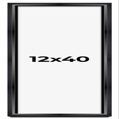 12x40 Shadow Box Black Beveled Display Picture Frame | 1.25 Inches Deep Real Wood Shadowbox Frame | UV Resistant Acrylic Plexiglass, Acid Free Backing and Hanging Hardware Included | Cameron Picture