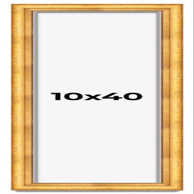 10x40 Shadow Box Frame Gold | 1.75 Inches Deep Real Wood Traditional Shadowbox Display Frame | UV Resistant Acrylic Front, Acid Free Backing, and Hanging Hardware | Cheyenne Picture Frame Style