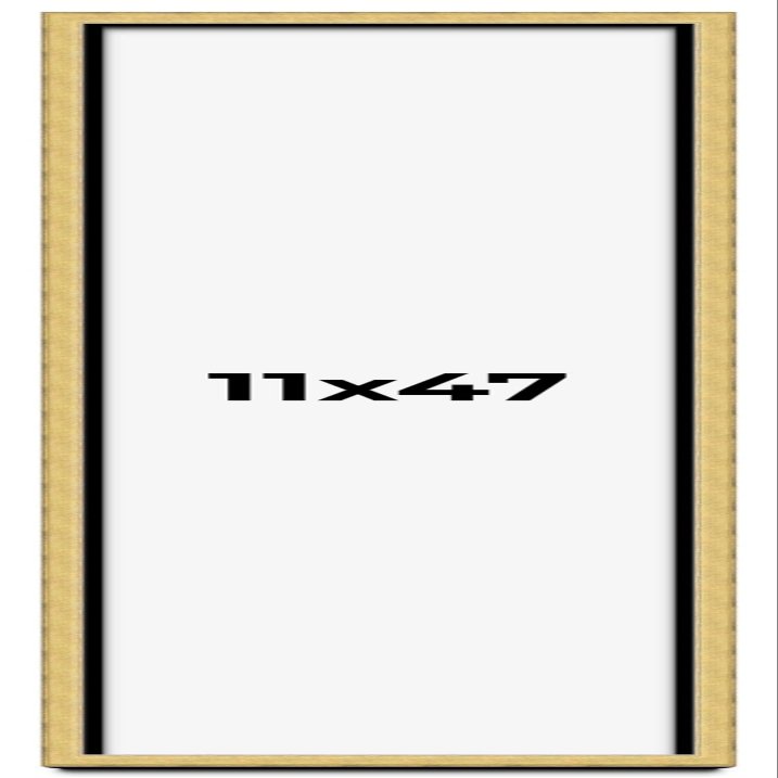 11x47 Shadow Box Frame Gold | 1.375 Inches Deep Real Wood Contemporary Shadowbox Display Frame | UV Resistant Acrylic Front, Acid Free Backing, and Hanging Hardware | Yannis Picture Frame Style