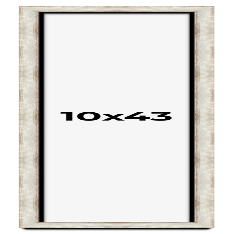 10x43 Shadow Box Frame Silver | 1.625 Inches Deep Real Wood Contemporary Shadowbox Display Frame | UV Resistant Acrylic Front, Acid Free Backing, and Hanging Hardware | Kellan Picture Frame Style