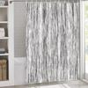 ZFUNCING Shower Curtain for Bathroom Abstract White Gray Vertical Stripe Waterproof Bath Curtains Grommet Shower Curtains with Hooks for Bathtubs Toilet Decor 36x72in Imitated Tree Skin Texture view 1