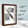 10x27 Shadow Box Frame Brown | 1 Inch Deep | 1.375 Inch Wide | Tucker Walnut Veneer Solid Wood Shadowbox Display Frame | UV Acrylic Plexiglass, Acid Free Backing and Hanging Hardware Included view 2