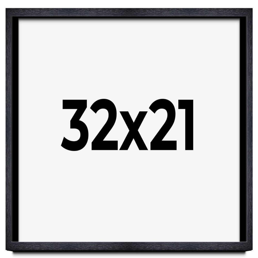 32x21 Shadow Box Frame Black | 1 Inches Deep Real Wood Farmhouse Shadowbox Display Frame | UV Resistant Acrylic Front, Acid Free Backing, and Hanging Hardware | Bowen Picture Frame Style