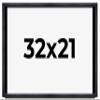 32x21 Shadow Box Frame Black | 1 Inches Deep Real Wood Farmhouse Shadowbox Display Frame | UV Resistant Acrylic Front, Acid Free Backing, and Hanging Hardware | Bowen Picture Frame Style view 1