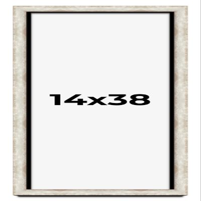 14x38 Shadow Box Frame Silver | 1.625 Inches Deep Real Wood Contemporary Shadowbox Display Frame | UV Resistant Acrylic Front, Acid Free Backing, and Hanging Hardware | Kellan Picture Frame Style