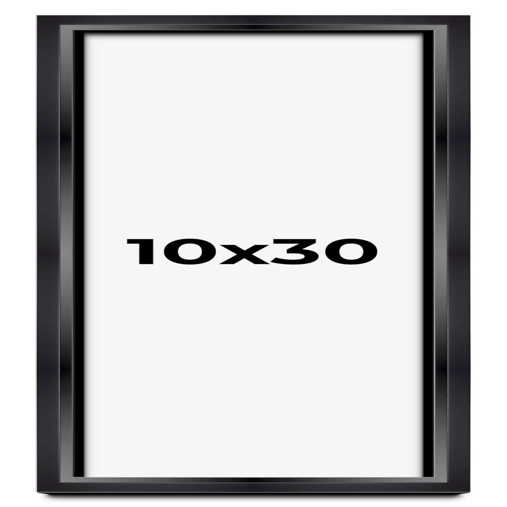 10x30 Shadow Box Black Beveled Display Picture Frame | 1.25 Inches Deep Real Wood Shadowbox Frame | UV Resistant Acrylic Plexiglass, Acid Free Backing and Hanging Hardware Included | Cameron Picture