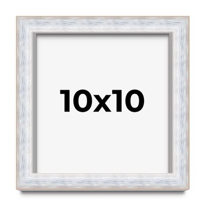 10x10 Shadow Box Frame Silver | 1.625 Inches Deep Real Wood Contemporary Shadowbox Display Frame | UV Resistant Acrylic Front, Acid Free Backing, and Hanging Hardware | Zola Picture Frame Style